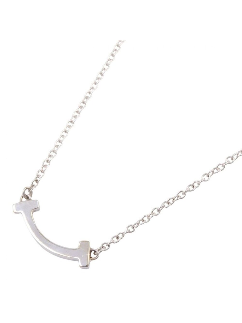 Tiffany & Co Necklace T Smile Mini 41/46 18k White Gold